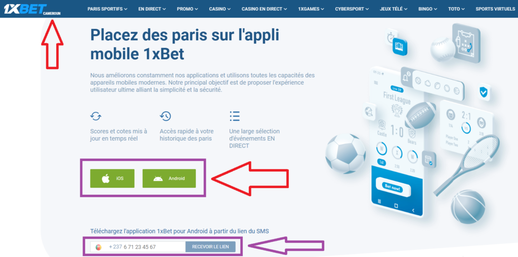 La procédure simple de téléchargement de 1xBet