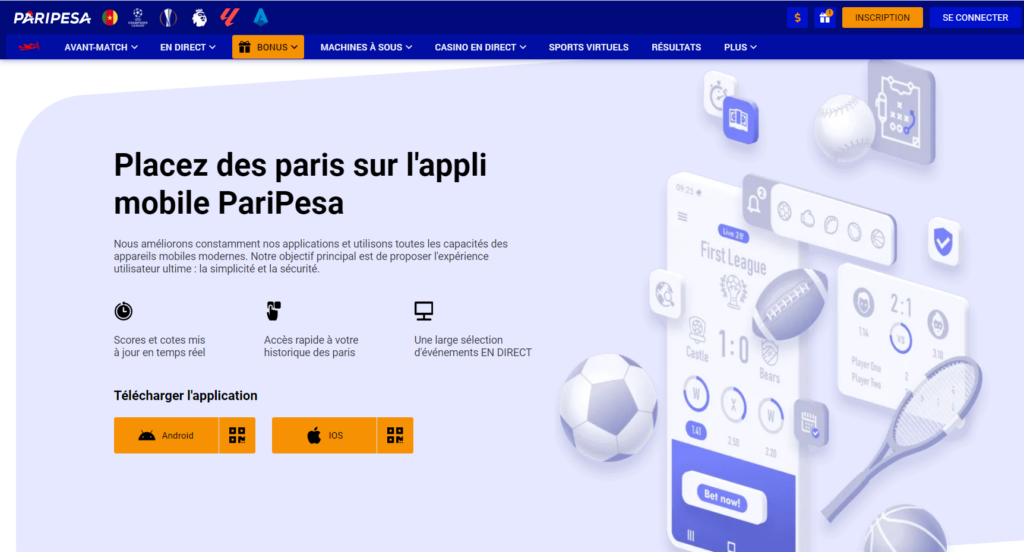 Télécharger l'apk Paripesa