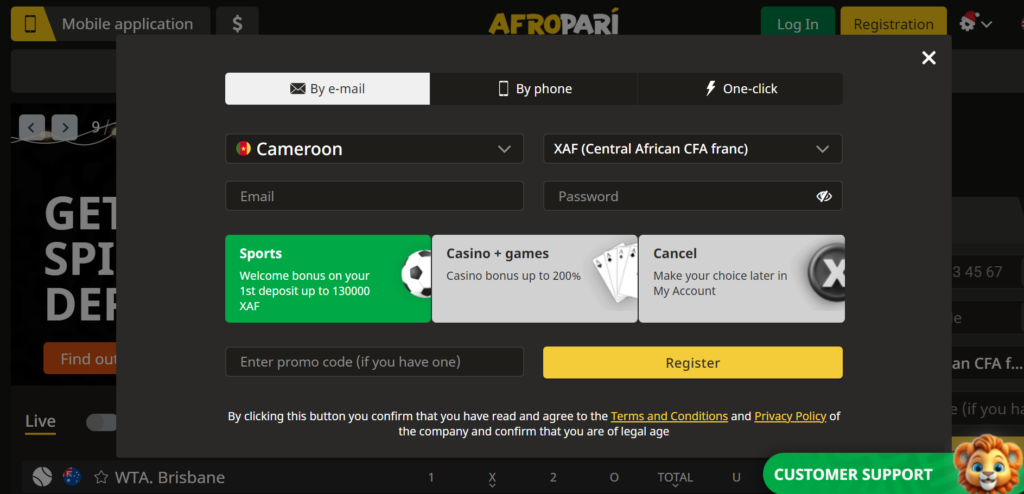 How to register at Afropari