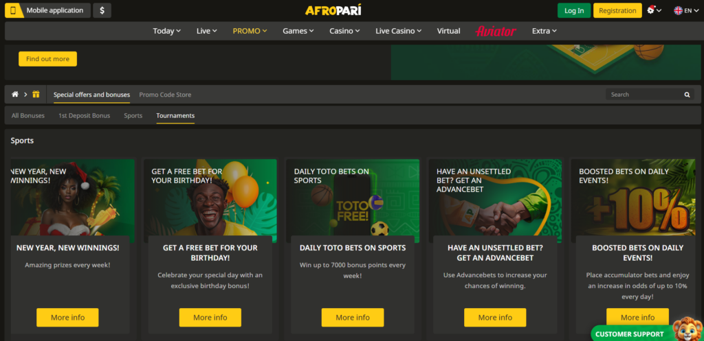 The Afropari sportsbook